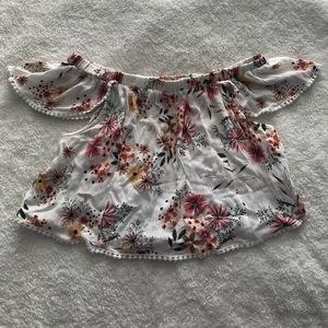NWOT Lulu’s Floral Off Shoulder Crop Top - Small